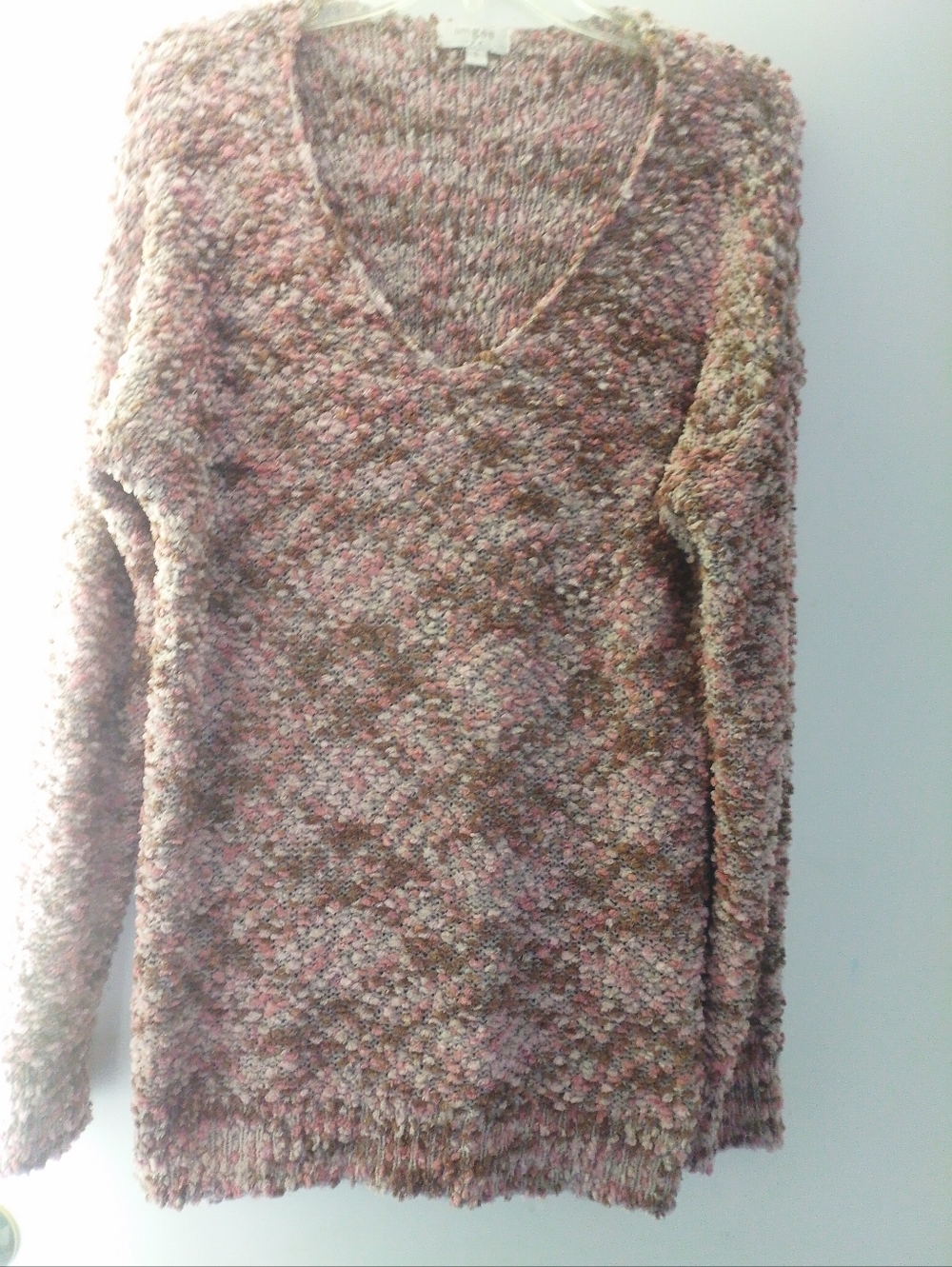 Umgee Cozy Multicolor Bouclé V-Neck Sweater for Women